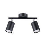 Sollux Lighting Lemmi Steel Ceiling Lamp with Two GU10 Fittings – Minimalist Design, Black