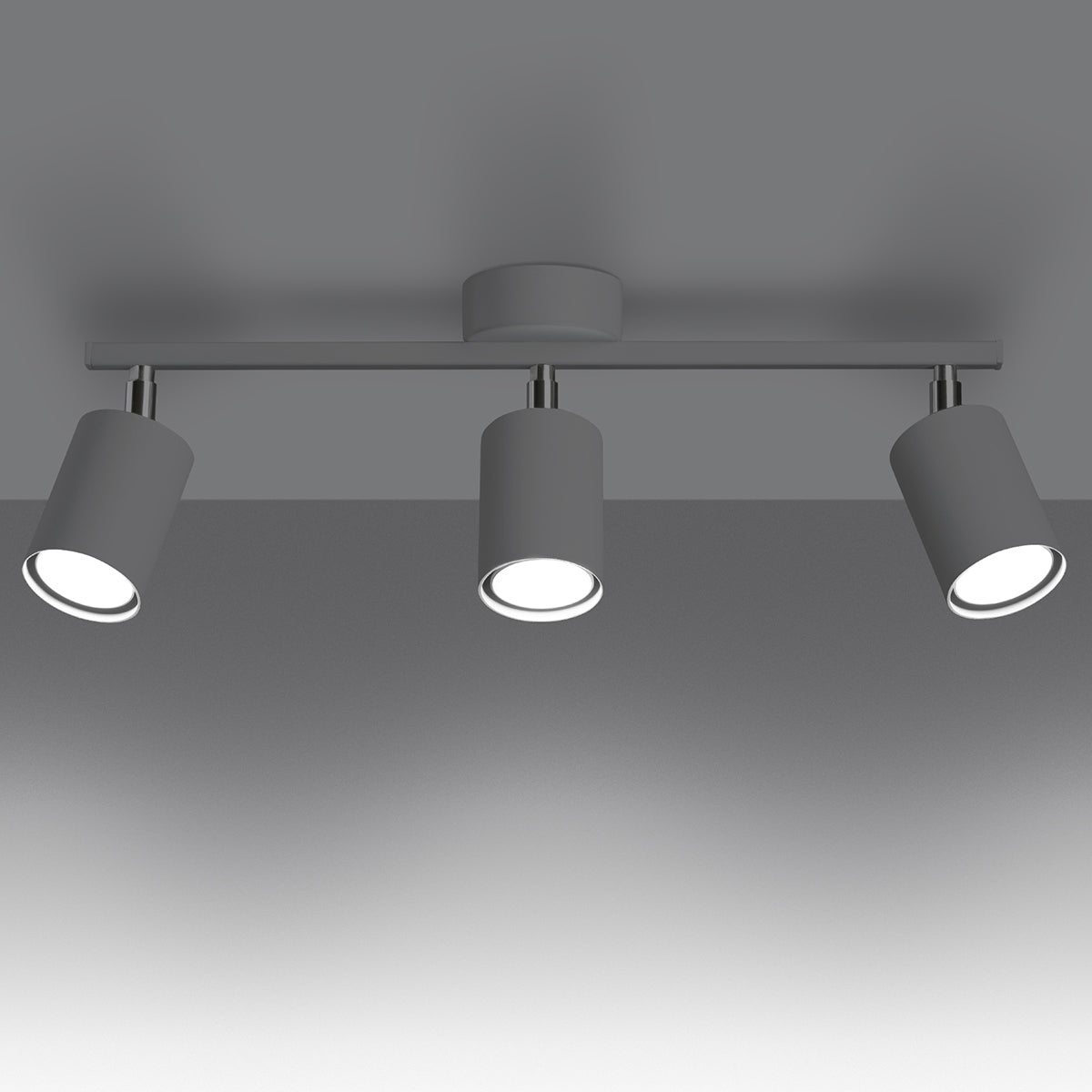 Sollux Lighting Lemmi Steel Ceiling Light with 3 GU10 Spots – Minimalist Design, White
