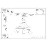 Sollux Lighting Lemmi Steel Ceiling Light with 3 GU10 Spots – Minimalist Design, White