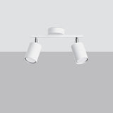 Sollux Lighting Lemmi Steel Ceiling Lamp with Two GU10 Fittings – Minimalist Design, White