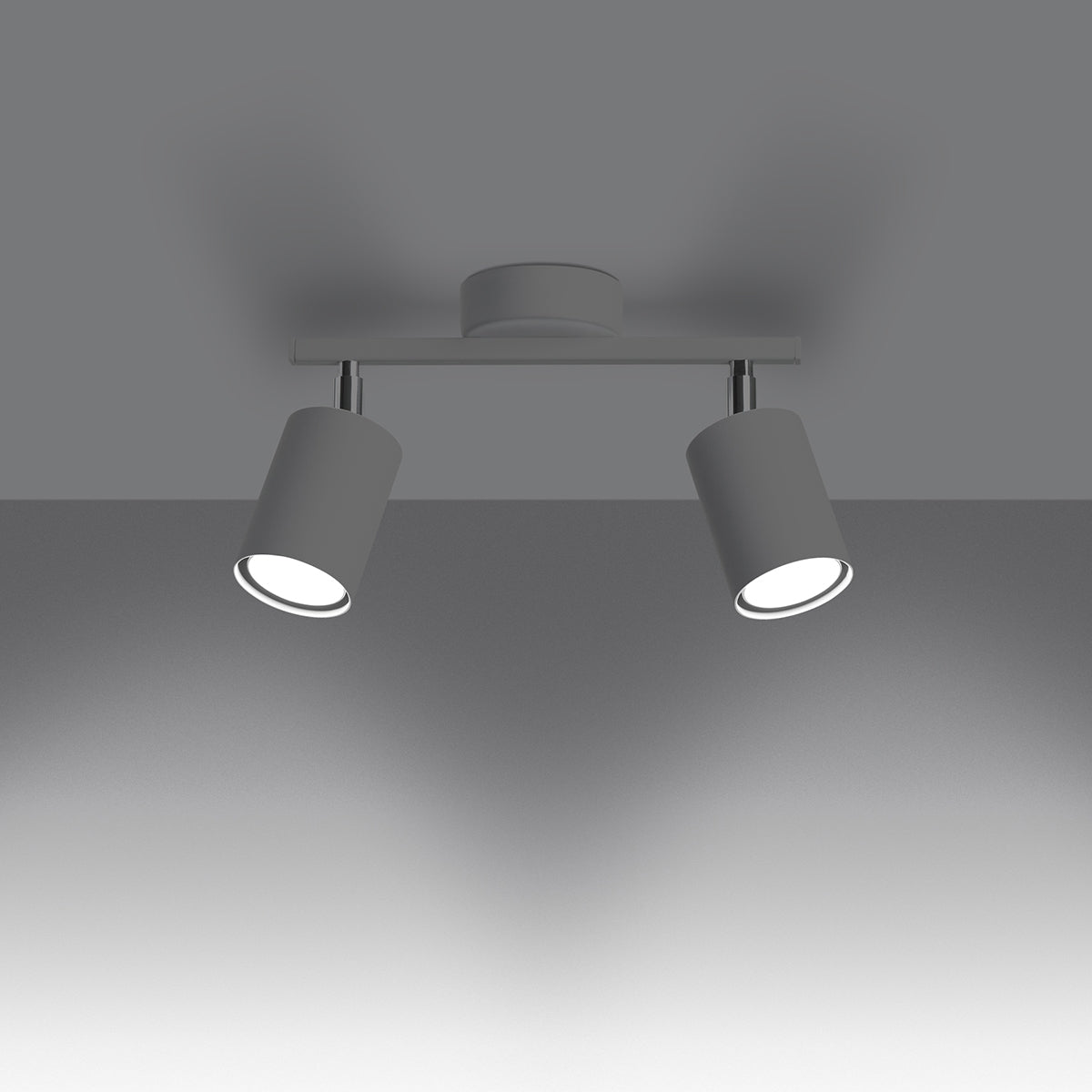 Sollux Lighting Lemmi Steel Ceiling Lamp with Two GU10 Fittings – Minimalist Design, White