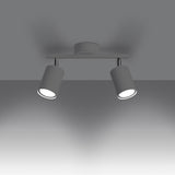 Sollux Lighting Lemmi Steel Ceiling Lamp with Two GU10 Fittings – Minimalist Design, White