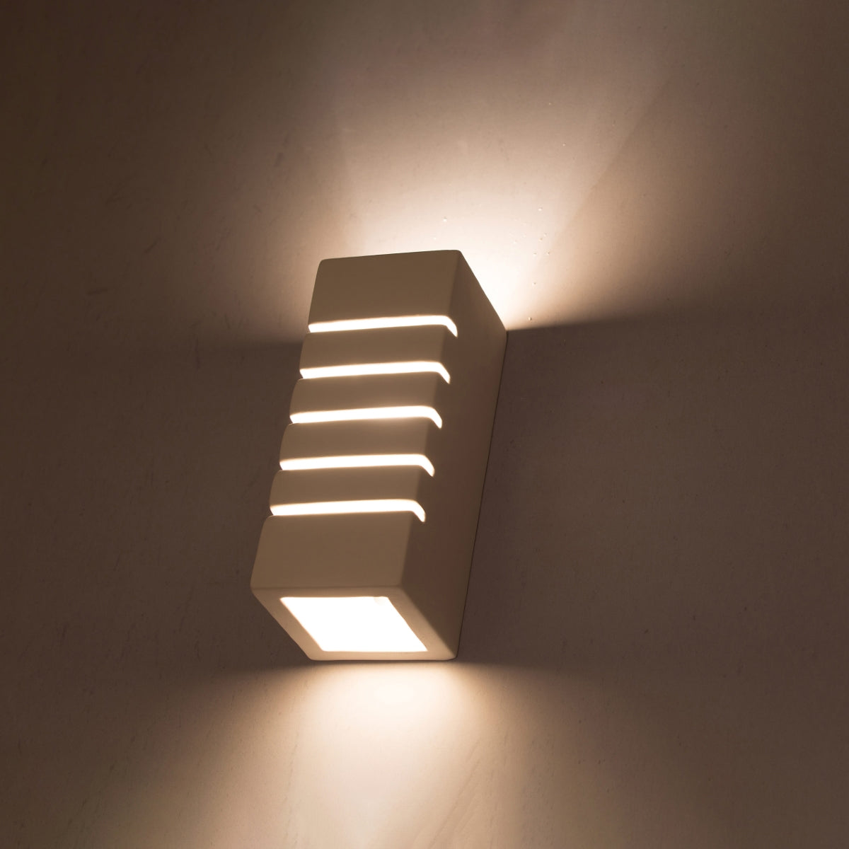 Sollux Lighting Samir Wall Lamp with Ceramic and Glass Design, E27 – Modern Indoor Light, White