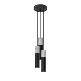 Sollux Lighting Borgio Pendant Lamp, Steel and Concrete with Three GU10 Fittings – Modern, Black and Grey