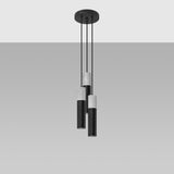 Sollux Lighting Borgio Pendant Lamp, Steel and Concrete with Three GU10 Fittings – Modern, Black and Grey