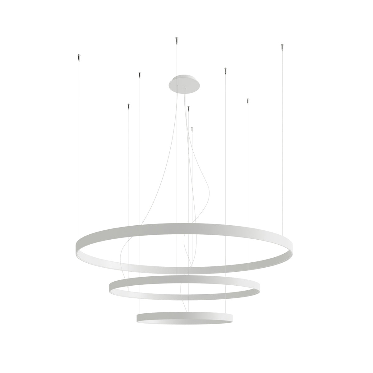 Rio Modern LED Chandelier in White Aluminium, 110cm – Warm White 3000K, 17210lm