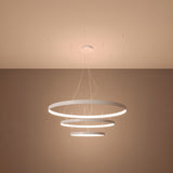 Rio Modern LED Chandelier in White Aluminium, 110cm – Warm White 3000K, 17210lm