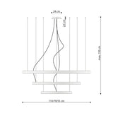 Rio Modern LED Chandelier in White Aluminium, 110cm – Warm White 3000K, 17210lm