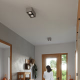 Sollux Lighting Quatro Concrete Ceiling Light with 2 GU10 Spots – Industrial Design, Grey