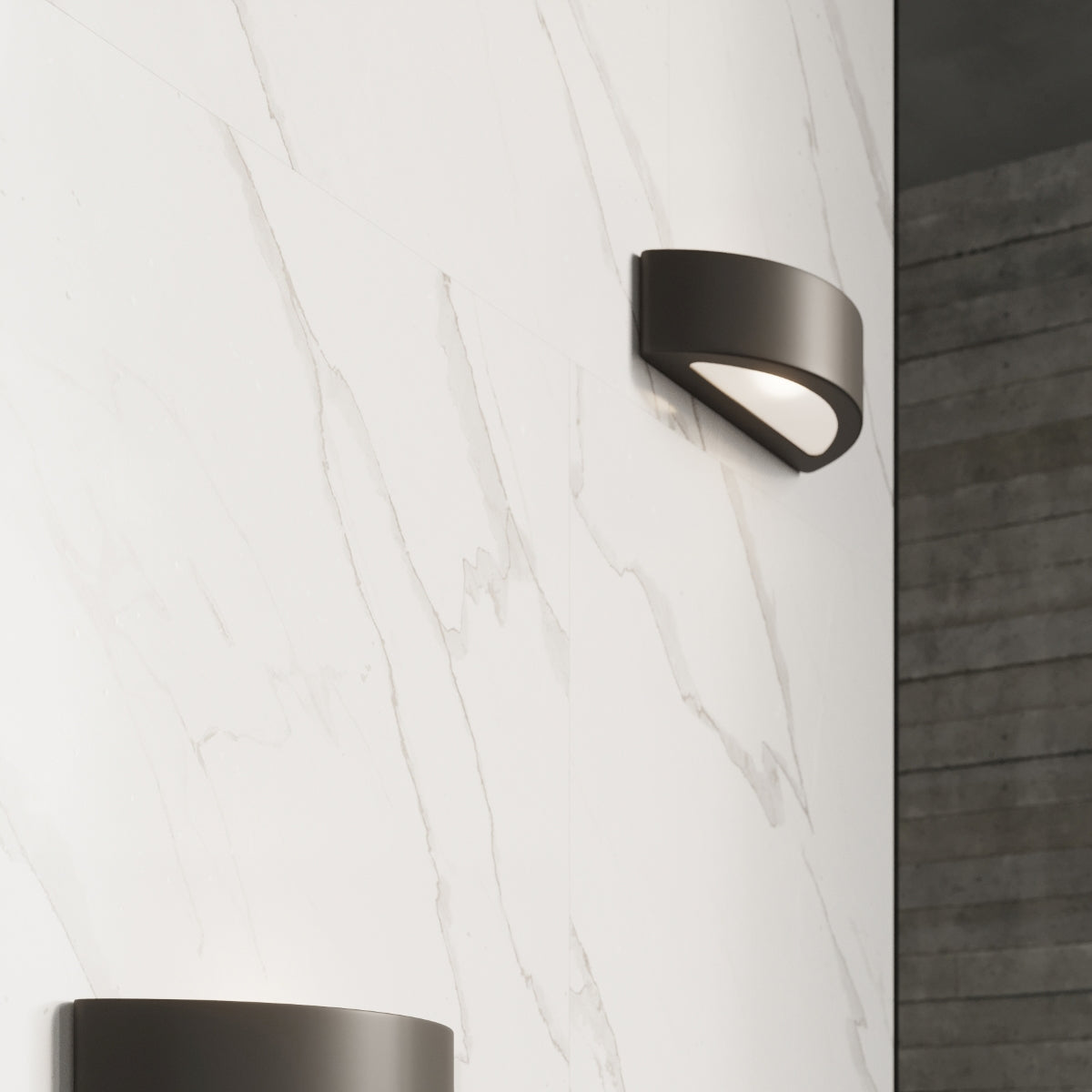 Sollux Lighting Atena Ceramic and Glass Wall Light with E27 Fitting – Modern Design, Black
