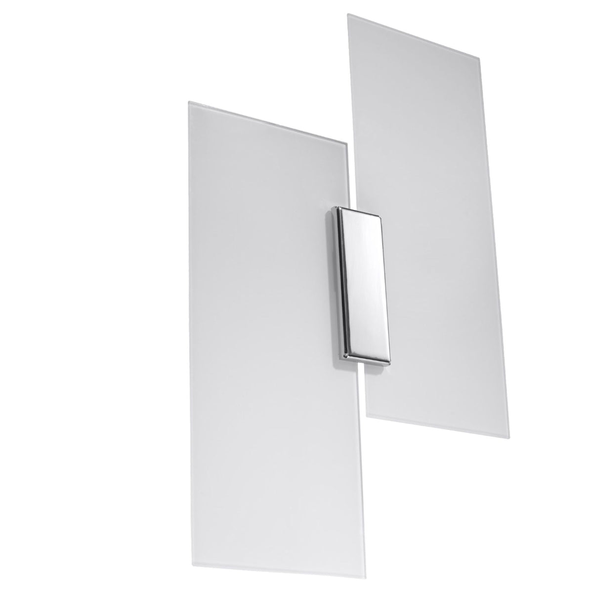 Sollux Lighting Fabiano Steel and Glass Wall Light with 2 E27 Fittings – Modern Design, Chrome and White