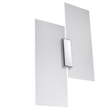 Sollux Lighting Fabiano Steel and Glass Wall Light with 2 E27 Fittings – Modern Design, Chrome and White