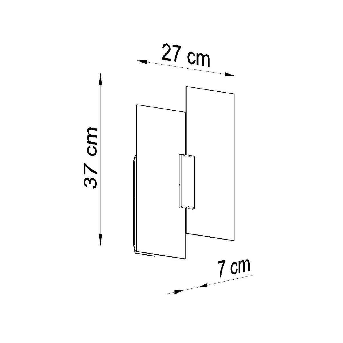 Sollux Lighting Fabiano Steel and Glass Wall Light with 2 E27 Fittings – Modern Design, Chrome and White