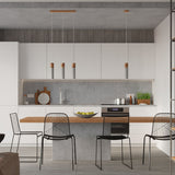 Zane Industrial Pendant Lamp in Concrete and Wood, GU10 – Grey and Natural Wood