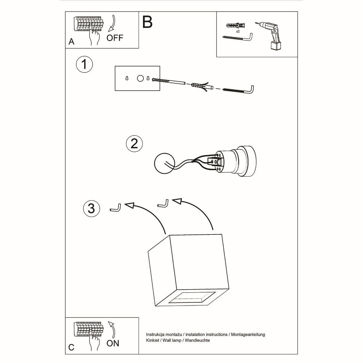Leo Modern Ceramic & Glass Wall Light, E27