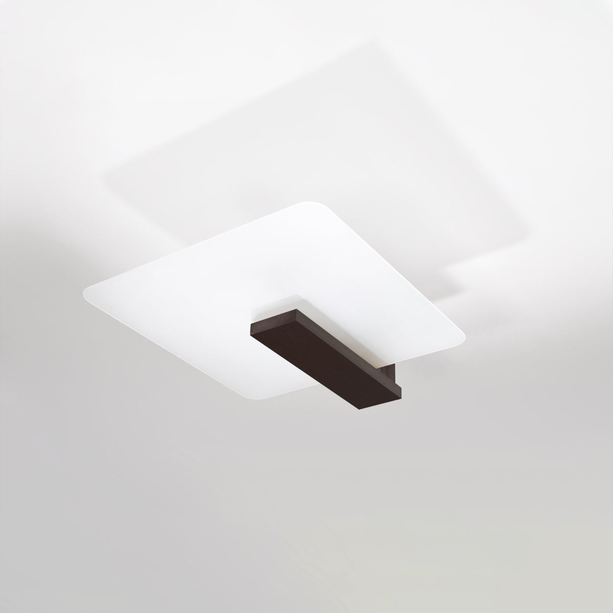 Sollux Lighting Lappo Wood and Glass Ceiling Light with 2 E27 Fittings – Scandinavian Design, Wenge