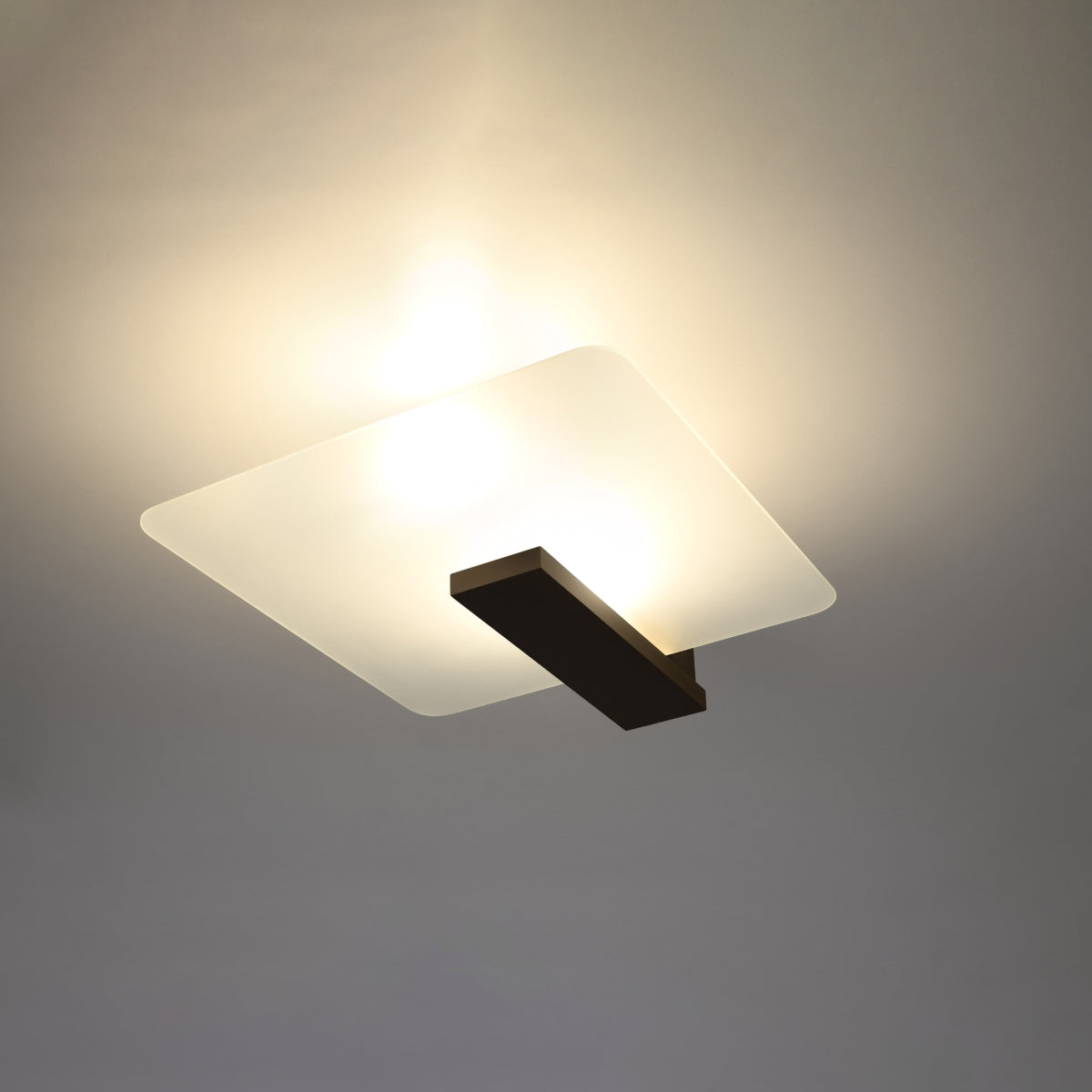 Sollux Lighting Lappo Wood and Glass Ceiling Light with 2 E27 Fittings – Scandinavian Design, Wenge