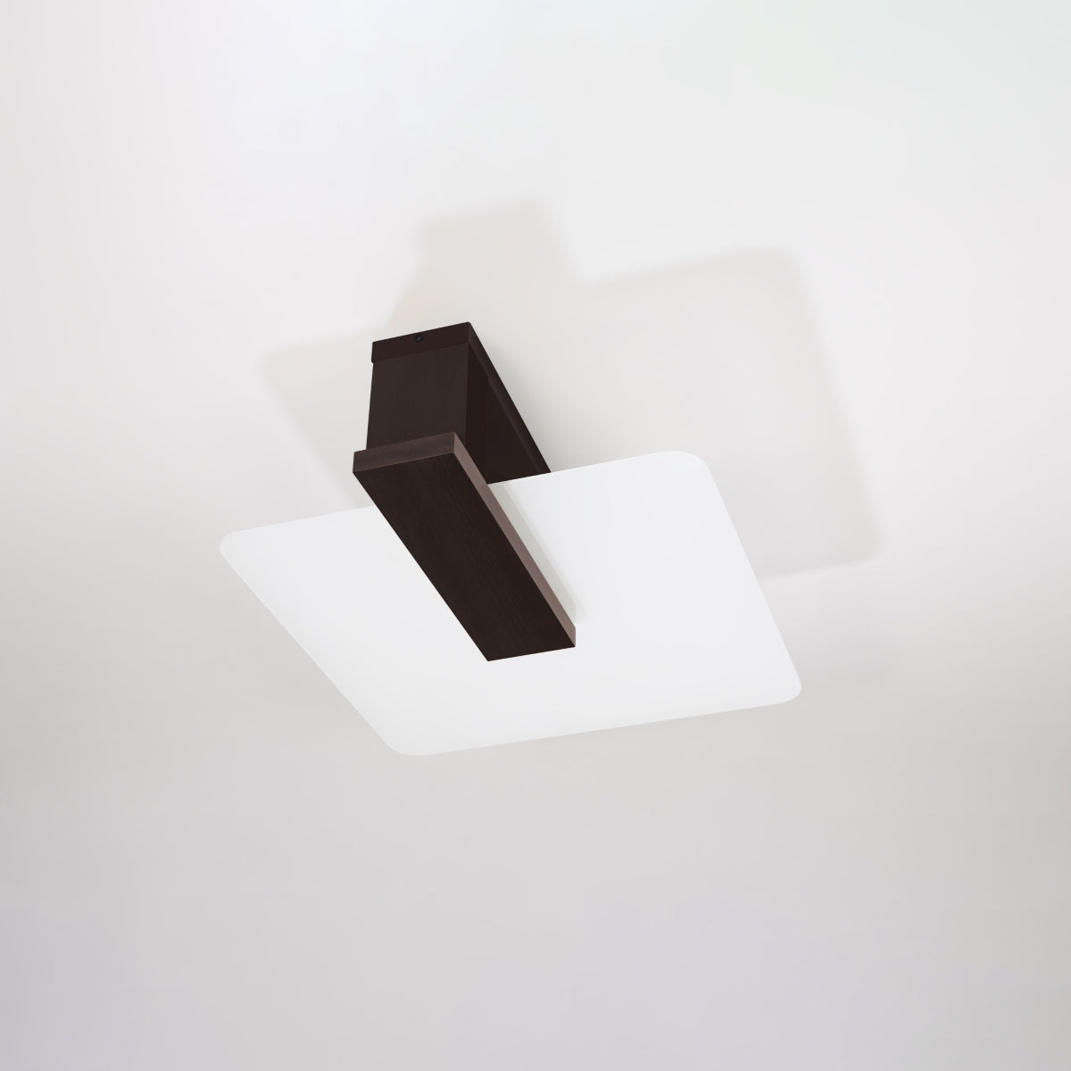 Sollux Lighting Lappo Wood and Glass Ceiling Light with 2 E27 Fittings – Scandinavian Design, Wenge