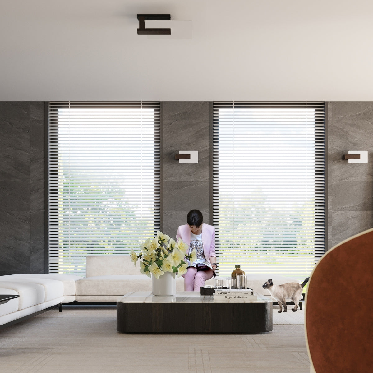 Sollux Lighting Lappo Wood and Glass Ceiling Light with 2 E27 Fittings – Scandinavian Design, Wenge