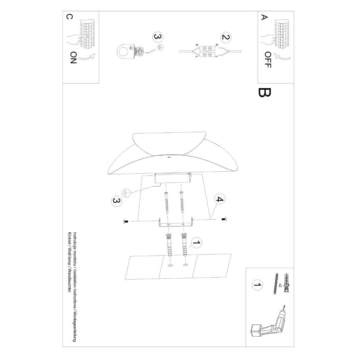 Tear Modern Steel Wall Light, G9
