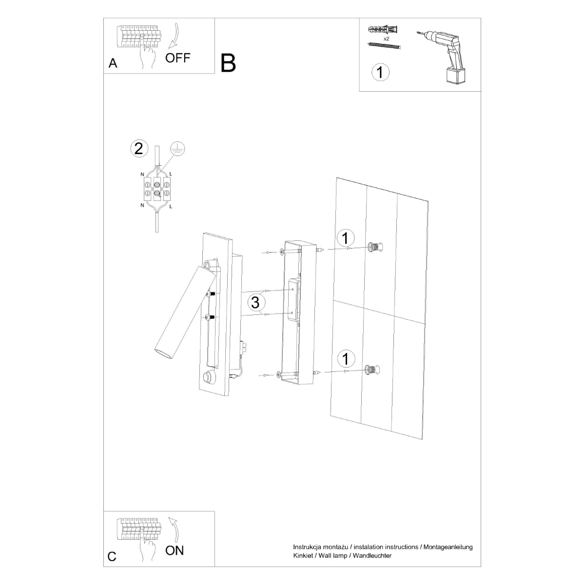 Sollux Lighting Enif Steel Wall Light with G9 Fitting – Modern Design, Black