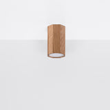 Sollux Lighting Zake Wooden Ceiling Light with GU10 Spot – Scandinavian Design, Oak
