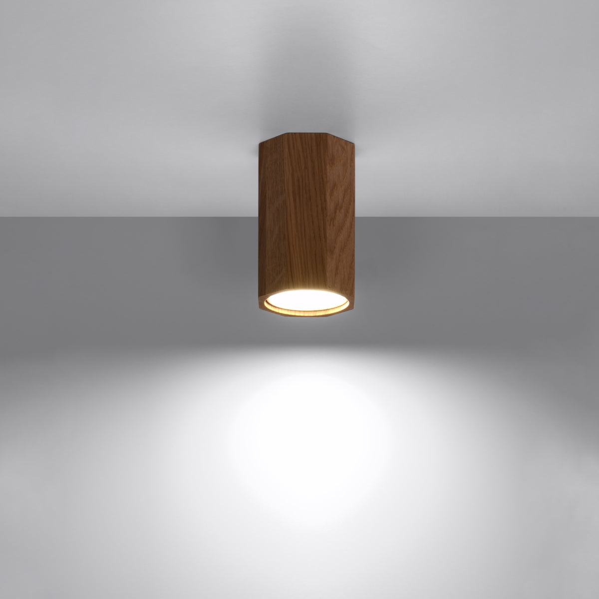 Sollux Lighting Zake Wooden Ceiling Light with GU10 Spot – Scandinavian Design, Oak
