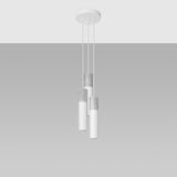 Sollux Lighting Borgio Steel and Concrete Pendant Light with 3 GU10 Spots – Modern Design, White and Grey