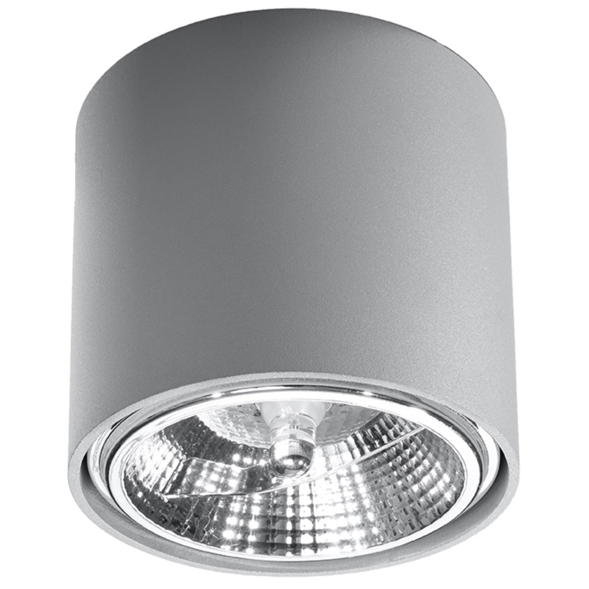Sollux Lighting Tiube Aluminium Ceiling Light with GU10 Spot – Modern Design, Grey