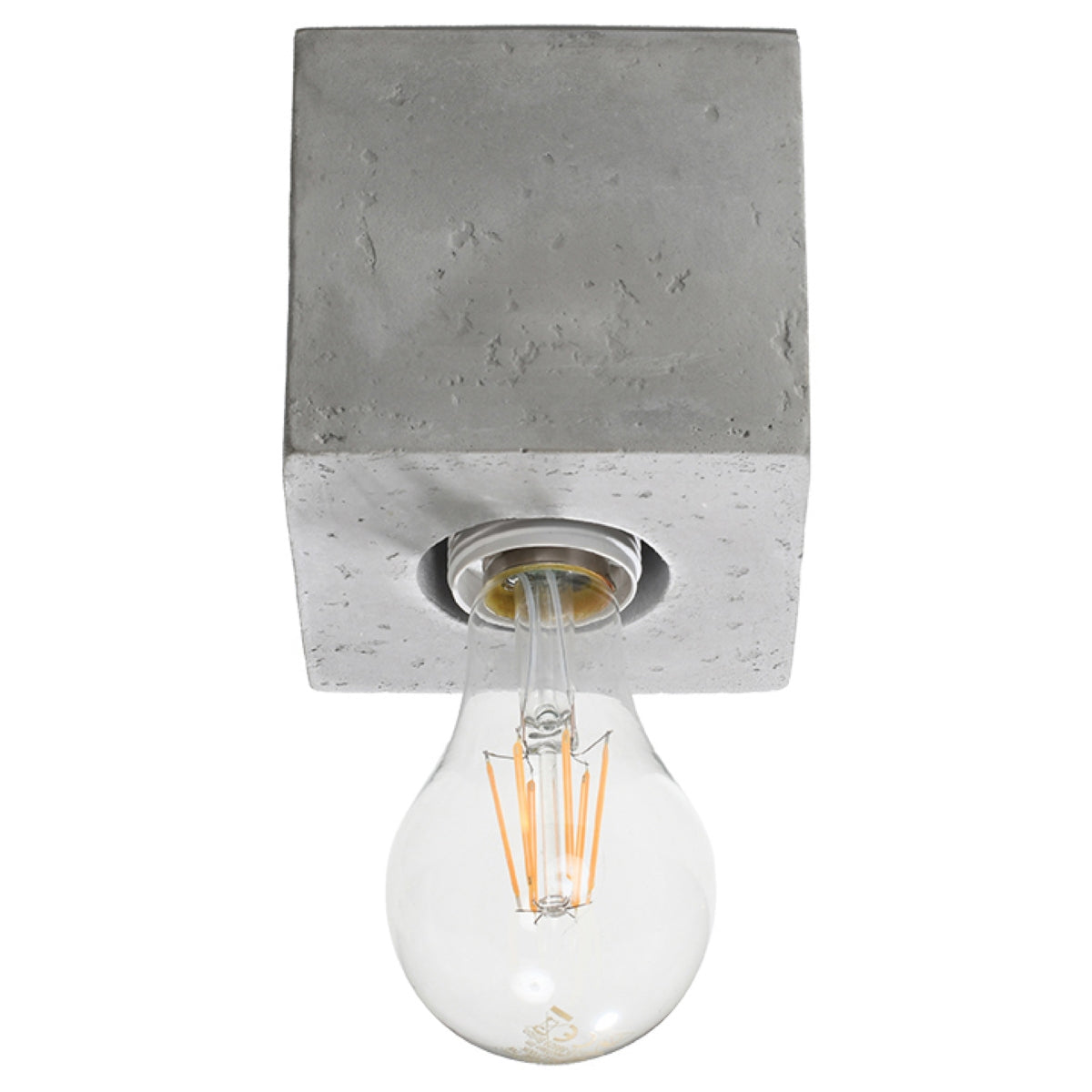 Sollux Lighting Ariz Concrete Ceiling Light with E27 Fitting – Industrial Design, Grey