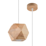 Sollux Lighting Woody Scandinavian Wooden Pendant Lamp, GU10 – Natural Wood Hanging Ceiling Light