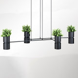 Kukkia Modern Pendant Lamp in Black Steel, 142cm – 4 x GU10/ES111