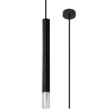 Sollux Lighting Wezyr Modern Pendant Lamp with Steel and Glass Shade, G9 – Hanging Ceiling Light, Black
