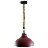 LEDSONE Vintage Industrial Curvy Metal Ceiling Pendant Light with E27 Edison Holder – Dimmable, Hemp Cord