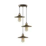 LEDSONE 4 Head Vintage Industrial Brushed Brass Ceiling Pendant Light with 22cm Shades – Dimmer Compatible