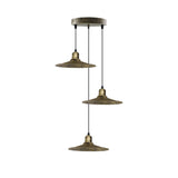 LEDSONE 4 Head Vintage Industrial Brushed Brass Ceiling Pendant Light with 22cm Shades – Dimmer Compatible