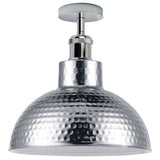 LEDSONE Vintage Industrial Flush Mount Ceiling Light in Chrome Metal, E27 – Hallway, Bedroom & Kitchen Lighting