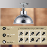 LEDSONE Vintage Industrial Flush Mount Ceiling Light in Chrome Metal, E27 – Hallway, Bedroom & Kitchen Lighting