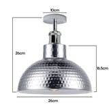 LEDSONE Vintage Industrial Flush Mount Ceiling Light in Chrome Metal, E27 – Hallway, Bedroom & Kitchen Lighting