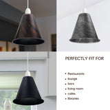 LEDSONE 3 Pack Vintage Brushed Silver Cone Lampshades, 18cm – Retro Industrial Metal Pendant Shades