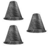 LEDSONE 3 Pack Vintage Brushed Silver Cone Lampshades, 18cm – Retro Industrial Metal Pendant Shades