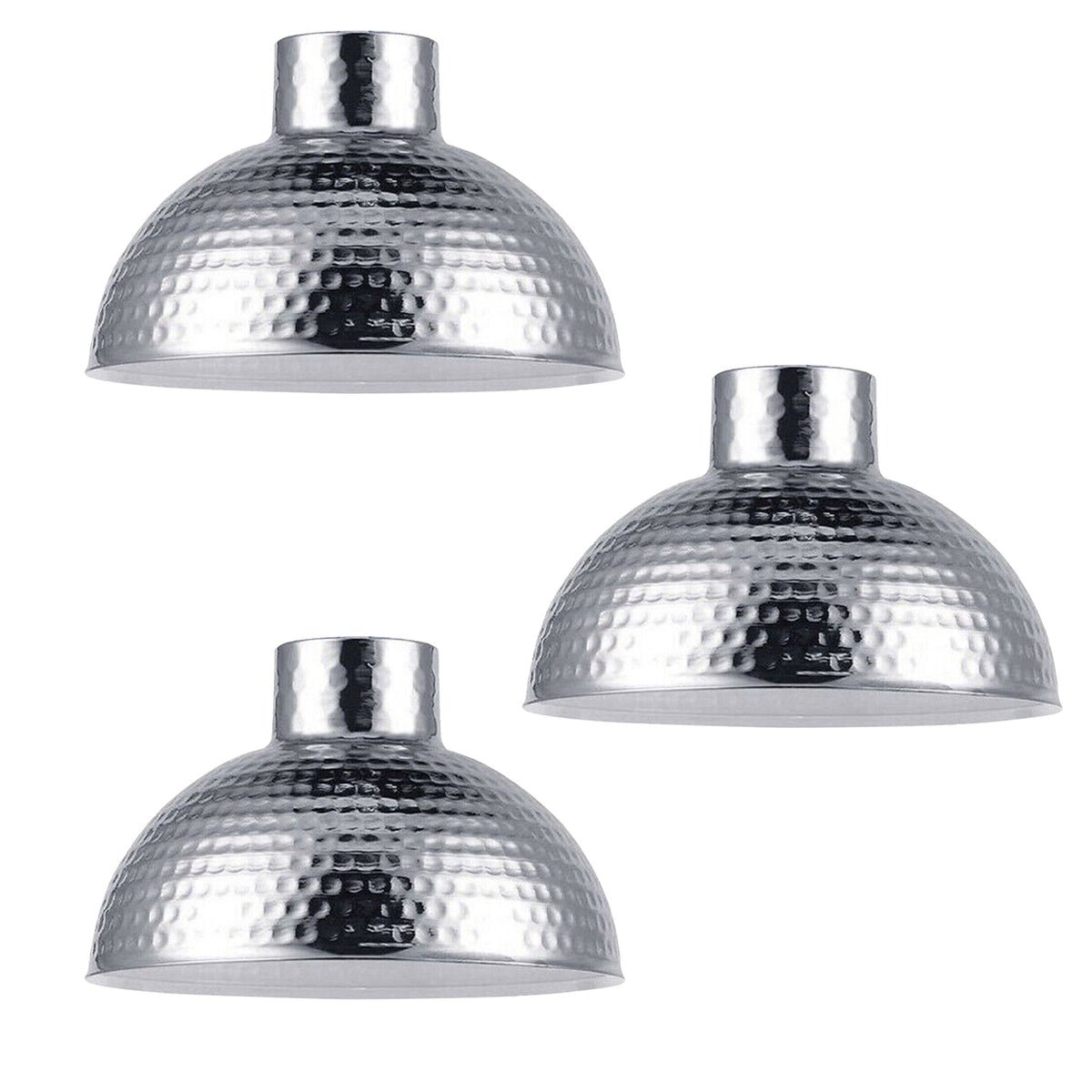 Chrome Retro Easy Fit Pendant Shades – 3 Pack
