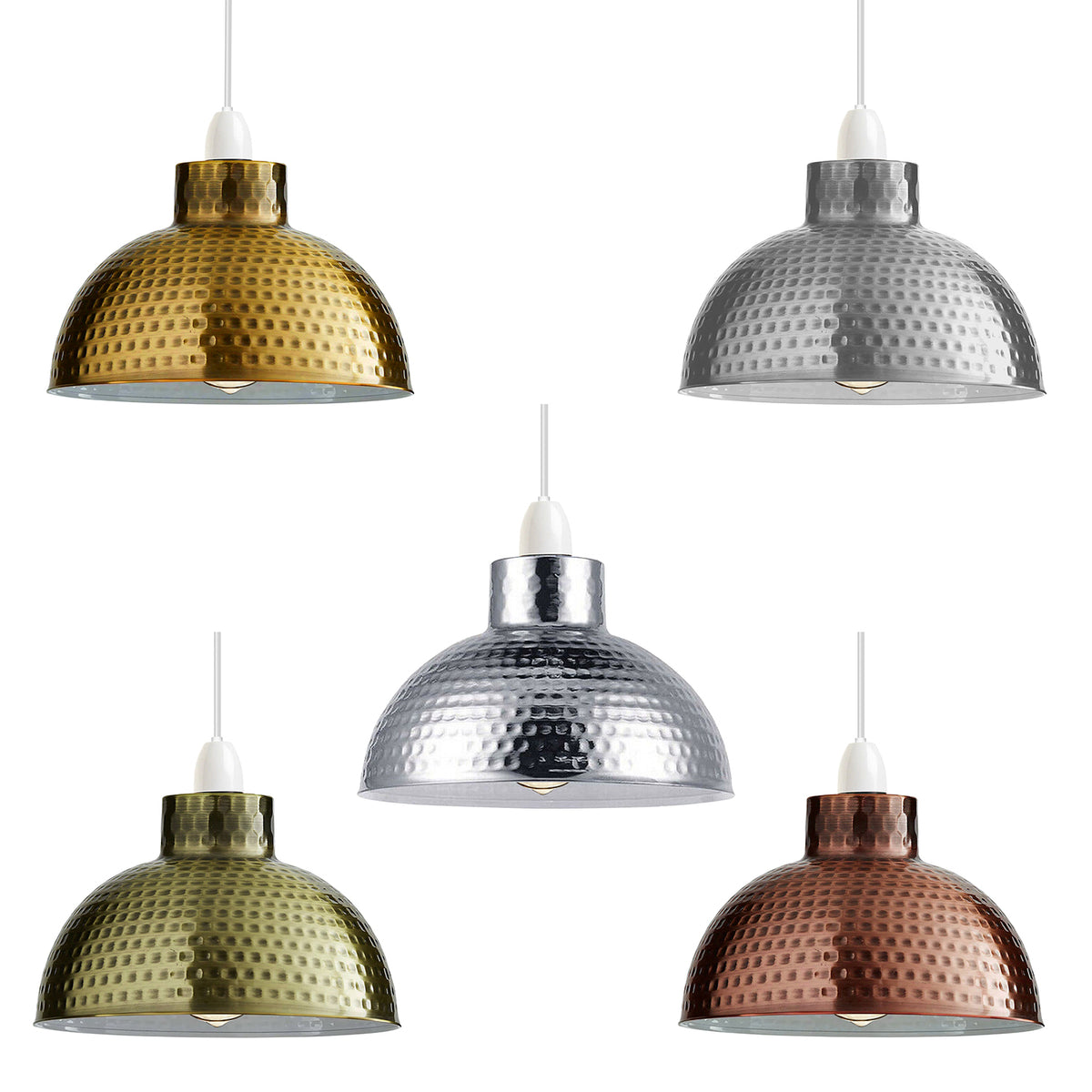 Chrome Retro Easy Fit Pendant Shades – 3 Pack