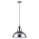 LEDSONE Vintage Industrial Chrome Ceiling Pendant Light with Metal Shade and 95cm Adjustable Cable