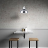 LEDSONE Vintage Industrial Chrome Ceiling Pendant Light with Metal Shade and 95cm Adjustable Cable