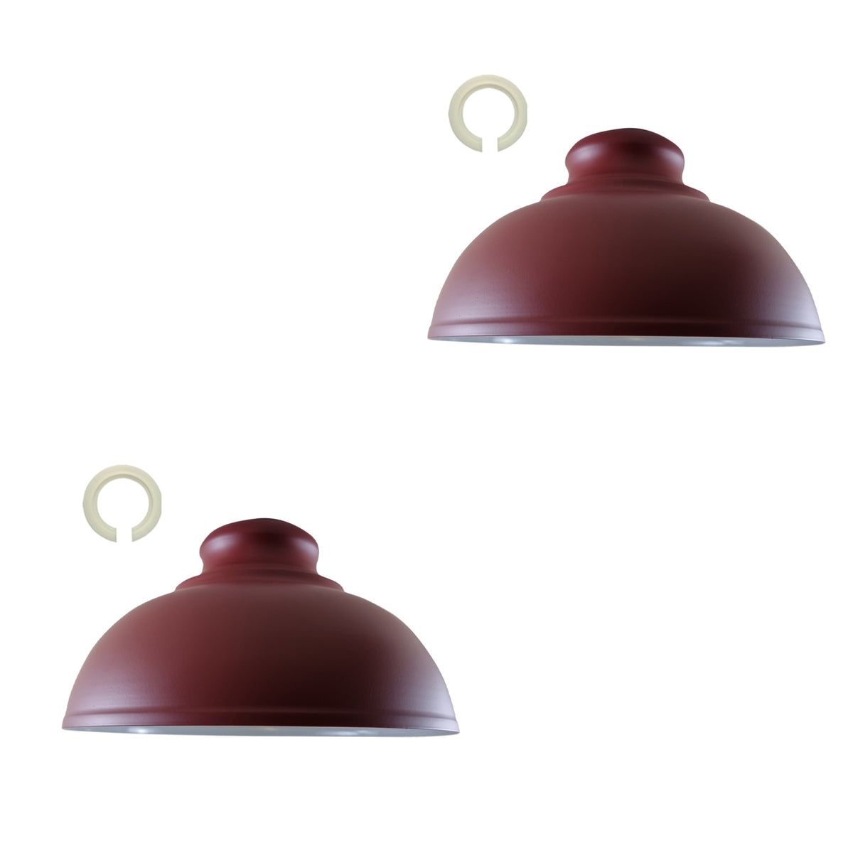 Burgundy Curved Easy Fit Metal Lamp Shades – 2 Pack