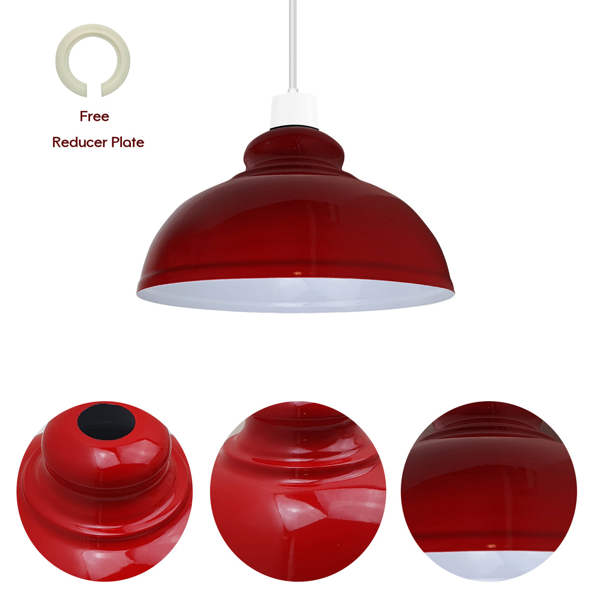Burgundy Curved Easy Fit Metal Lamp Shades – 2 Pack