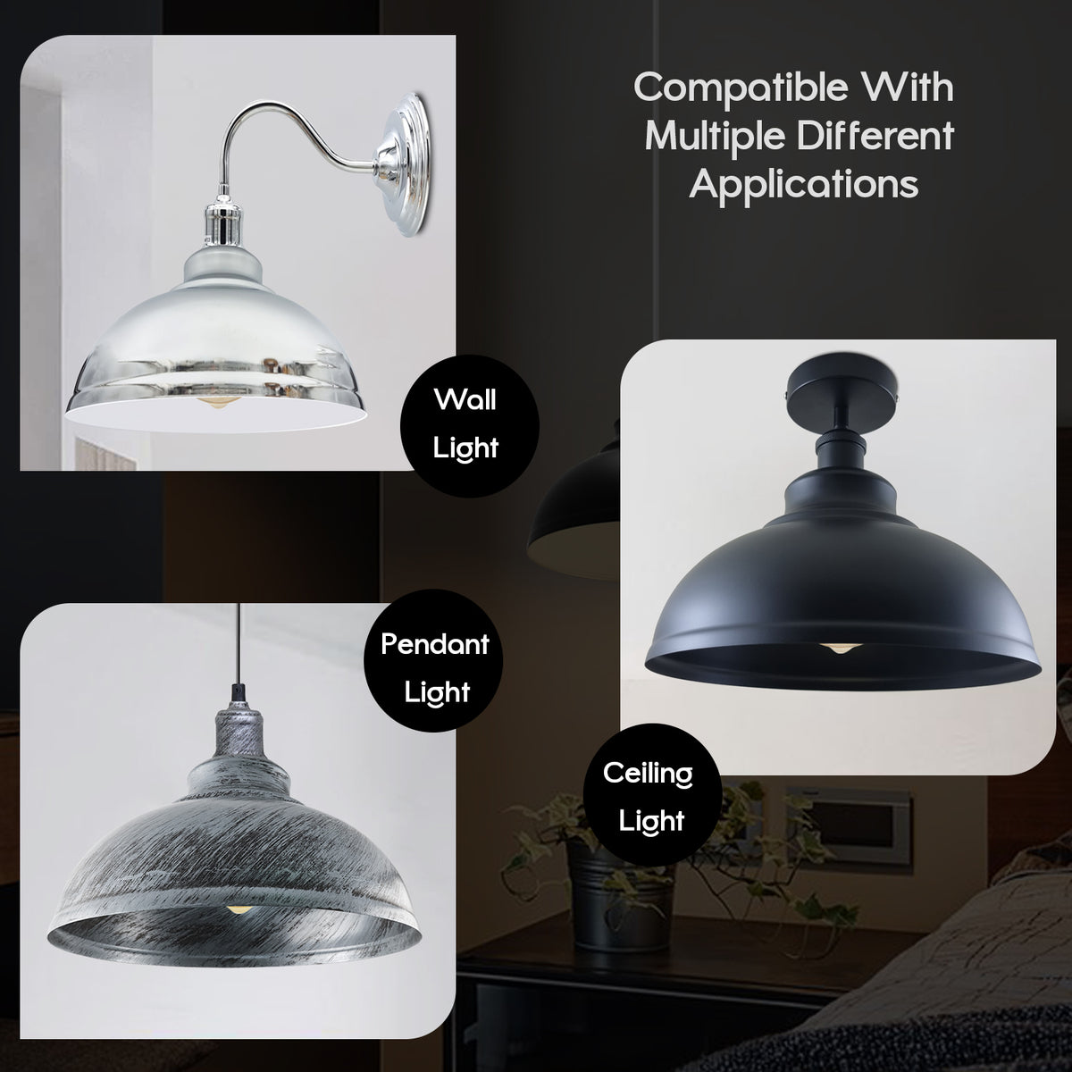 Burgundy Curved Easy Fit Metal Lamp Shades – 2 Pack