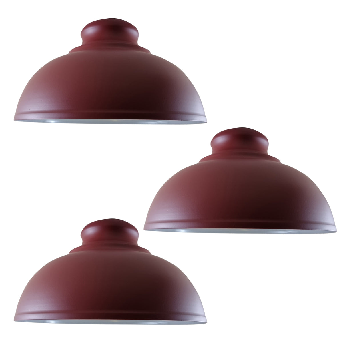 Burgundy Curved Easy Fit Metal Lamp Shades – 3 Pack