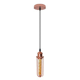LEDSONE Rose Gold Wire Cage Pendant Light with 95cm Adjustable Cord – Industrial Vintage E27 Lamp